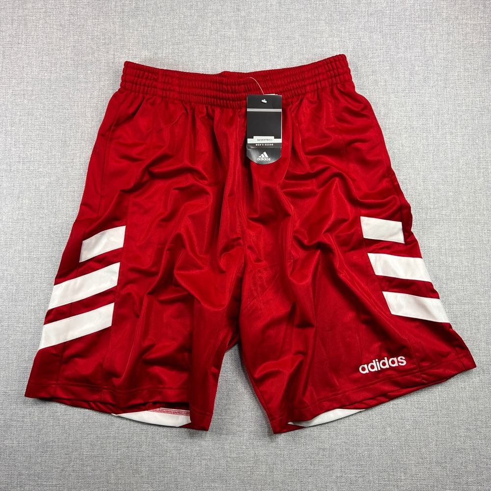 VTG Y2K adidas Dazzle Basketball Shorts Men XL Red White DEADSTOCK Shiny Retro